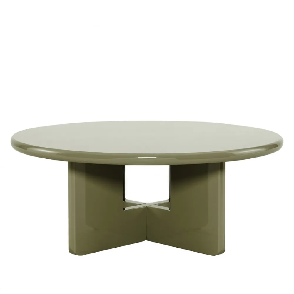 Drawer PALOMA Table basse ronde en bois laqué ø80cm