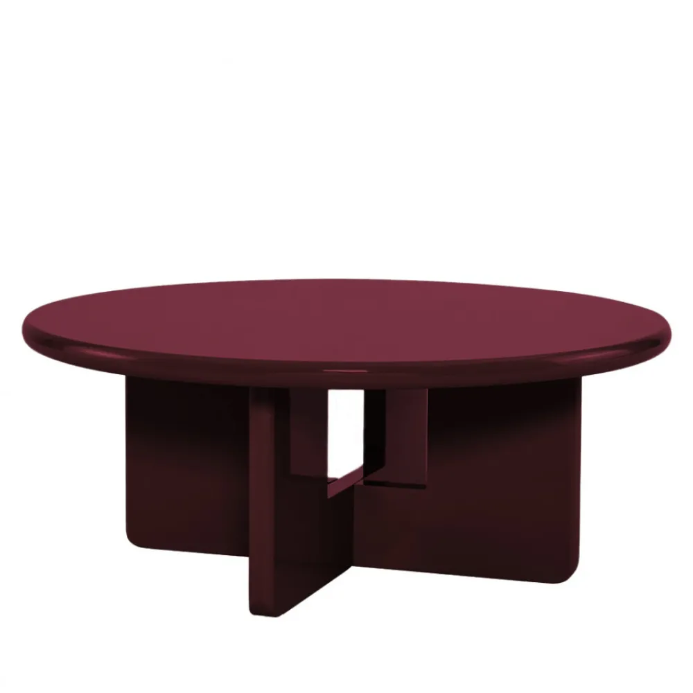 Drawer PALOMA Table basse ronde en bois laqué ø80cm