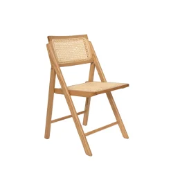 Drawer PAULA Chaise pliante en cannage et bois