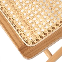 Drawer PAULA Chaise pliante en cannage et bois
