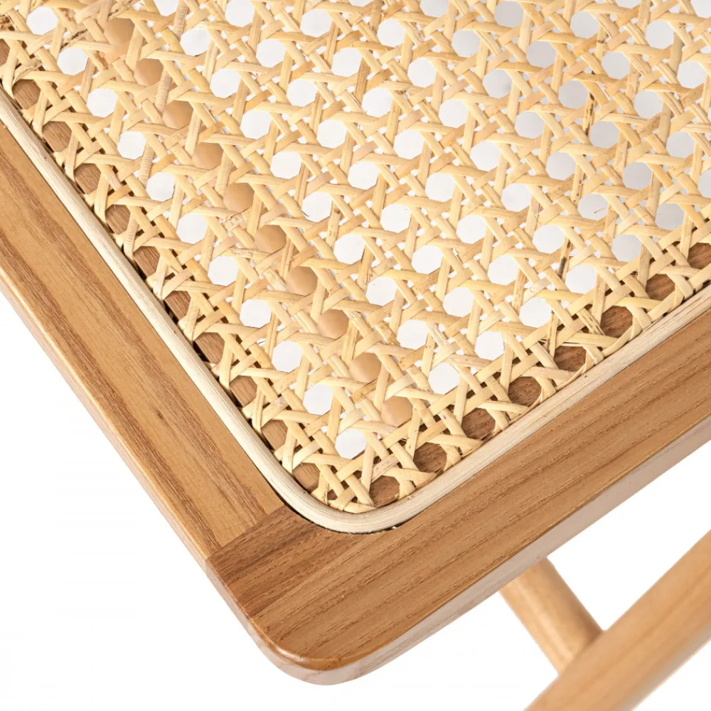 Drawer PAULA Chaise pliante en cannage et bois