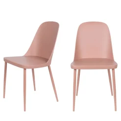 No name PIP Lot de 2 chaises en résine et métal