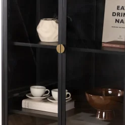 Venture Home PIRING Vaisselier 2 portes en verre et métal H190cm