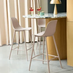 Drawer PORTLAND Lot de 4 tabourets de bar intérieur et extérieur en plastique et métal H65cm