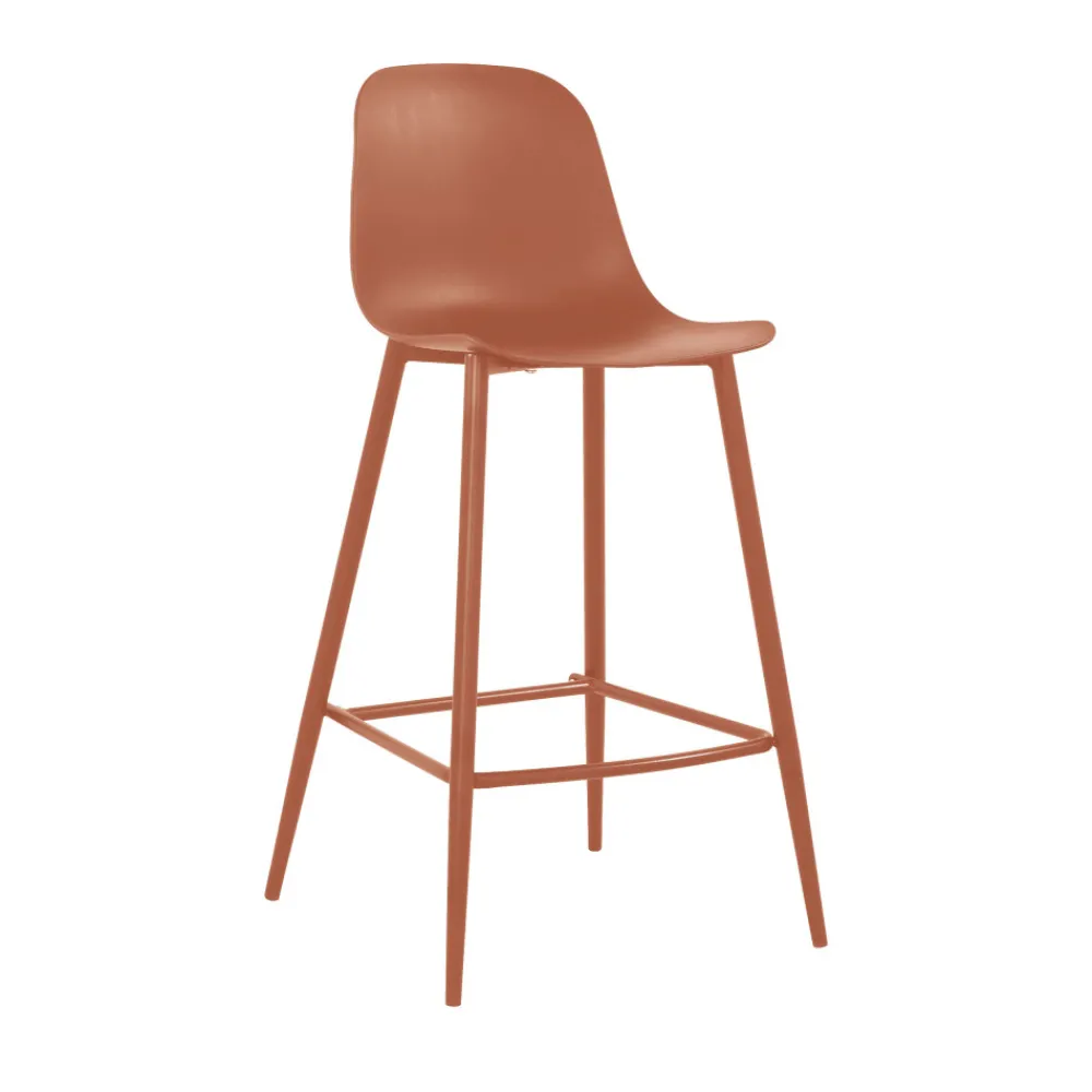Drawer PORTLAND Lot de 4 tabourets de bar intérieur et extérieur en plastique et métal H65cm