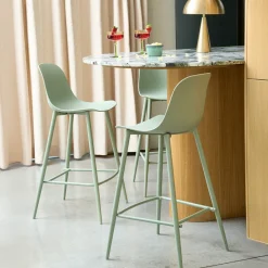 Drawer PORTLAND Lot de 4 tabourets de bar intérieur et extérieur en plastique et métal H65cm