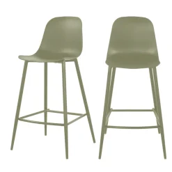 Drawer PORTLAND Lot de 4 tabourets de bar intérieur et extérieur en plastique et métal H65cm