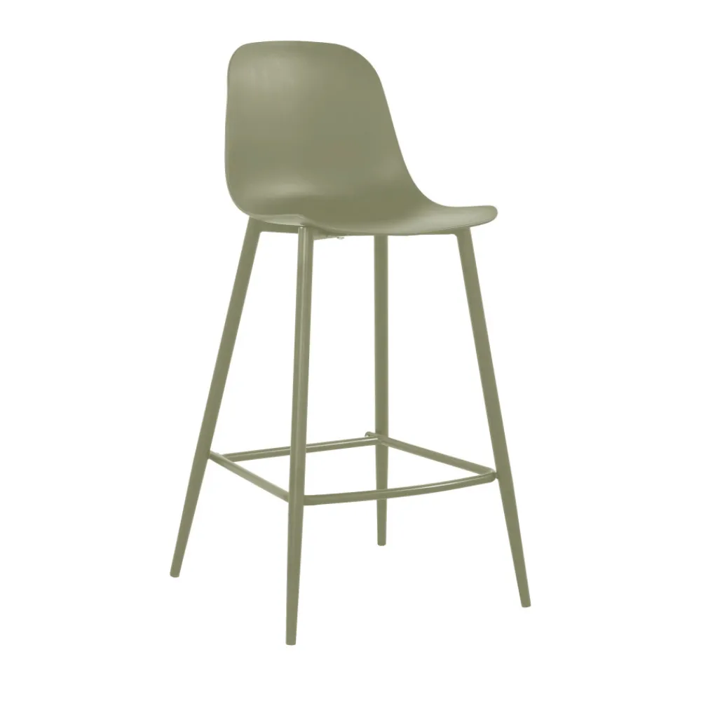 Drawer PORTLAND Lot de 4 tabourets de bar intérieur et extérieur en plastique et métal H65cm
