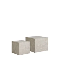 House Nordic PRAGUE Lot de 2 tables basses carrées effet marbre 50x50cm