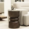 Drawer PULAU Table d'appoint en bois massif ø33,5cm