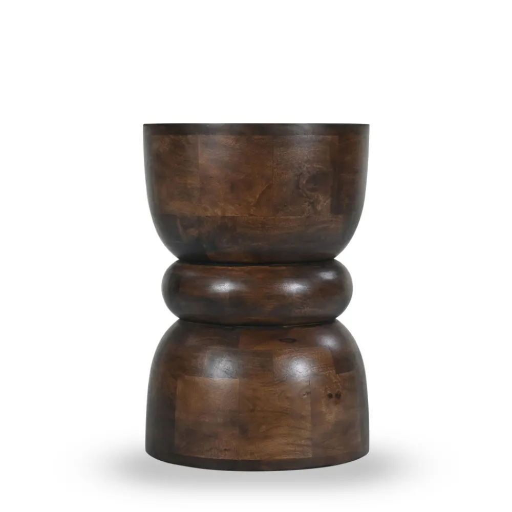 Drawer PULAU Table d'appoint en bois massif ø33,5cm