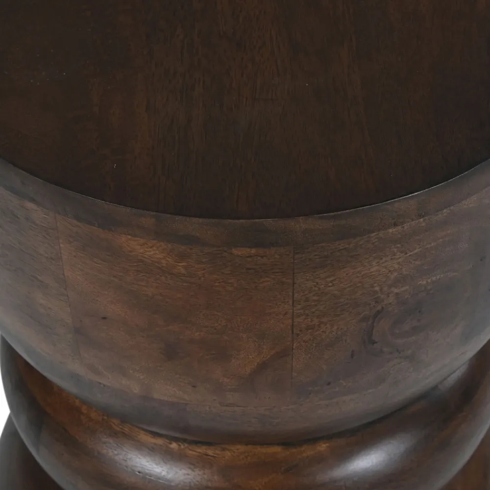 Drawer PULAU Table d'appoint en bois massif ø33,5cm
