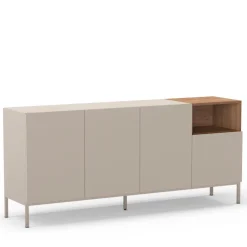 Drawer QUENOR Buffet 4 portes en bois et métal L180cm