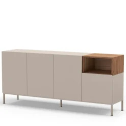 Drawer QUENOR Buffet 4 portes en bois et métal L180cm