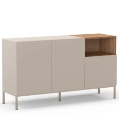 Drawer QUENOR Buffet 3 portes en bois et métal L140cm