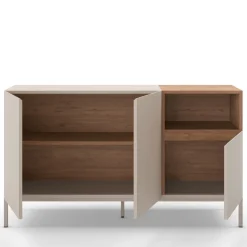 Drawer QUENOR Buffet 3 portes en bois et métal L140cm