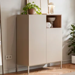 Drawer QUENOR Buffet 2 portes en bois et métal H120cm