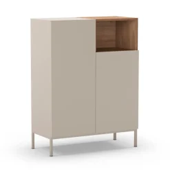 Drawer QUENOR Buffet 2 portes en bois et métal H120cm