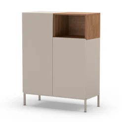 Drawer QUENOR Buffet 2 portes en bois et métal H120cm