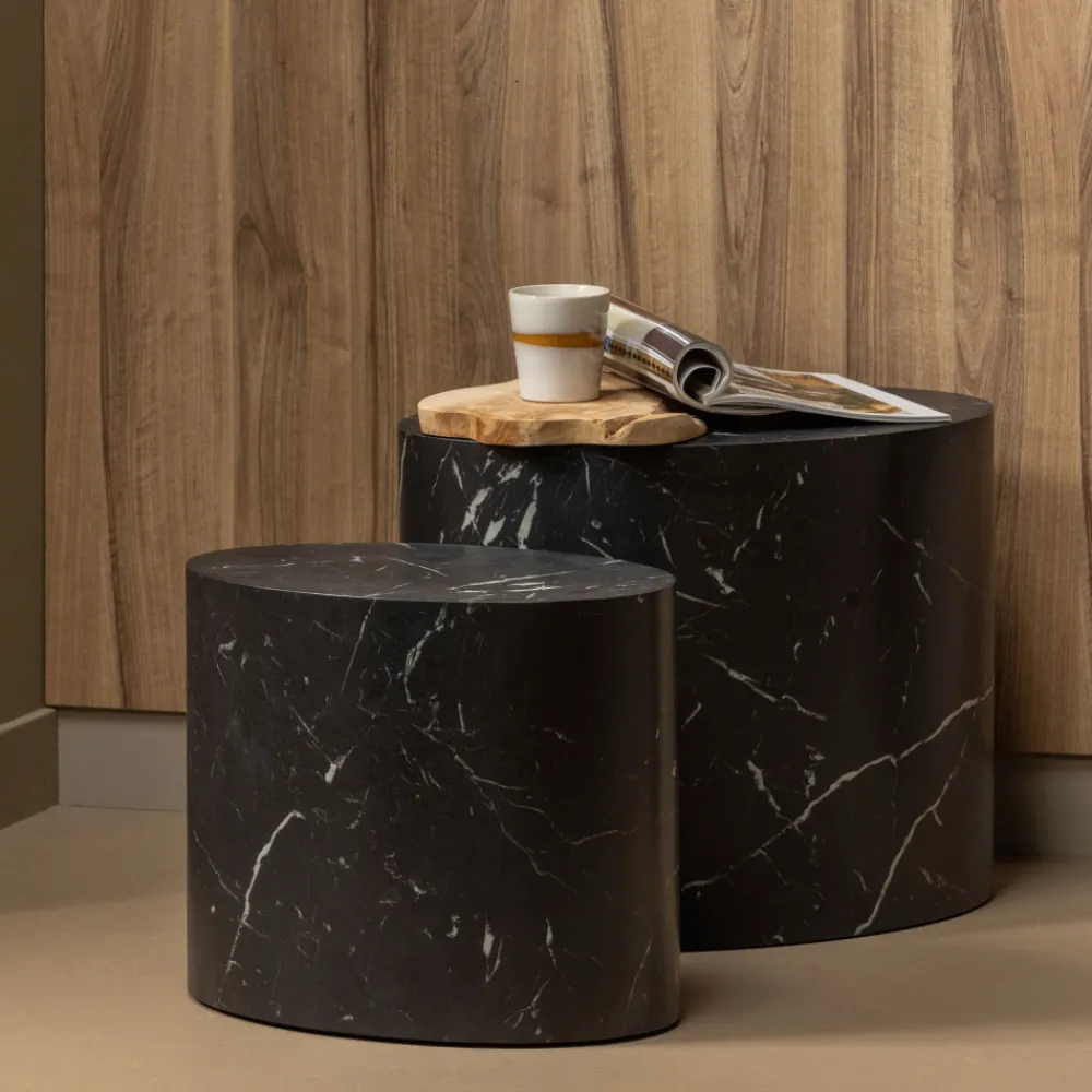 Woood QUINT Table d'appoint ovale en bois 40x24cm