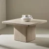 Venture Home QVART Table basse carrée effet travertin 80x80cm