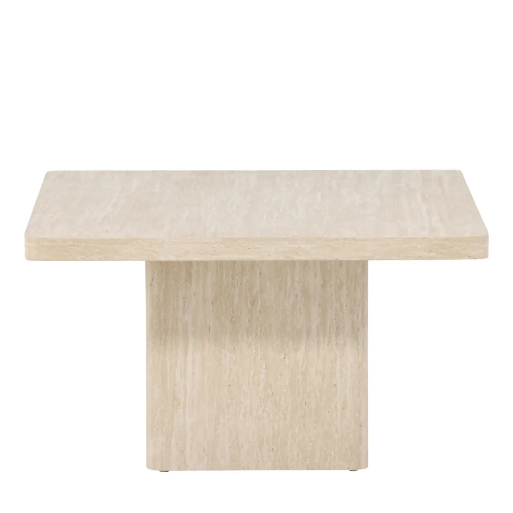 Venture Home QVART Table basse carrée effet travertin 80x80cm