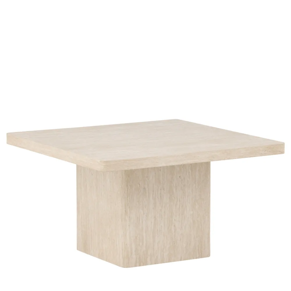 Venture Home QVART Table basse carrée effet travertin 80x80cm
