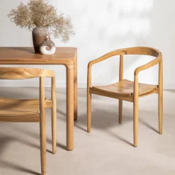 Drawer RADEN Lot de 2 fauteuils de table en teck