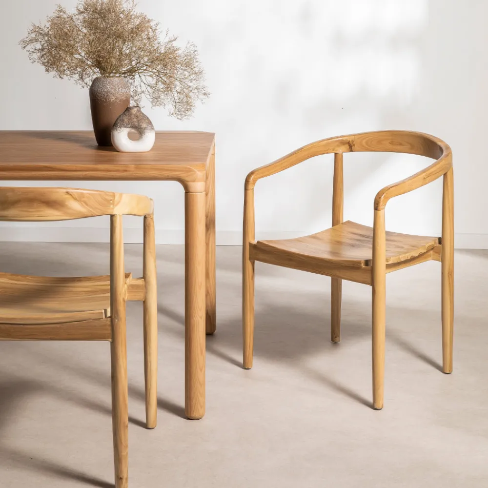 Drawer RADEN Lot de 2 fauteuils de table en teck