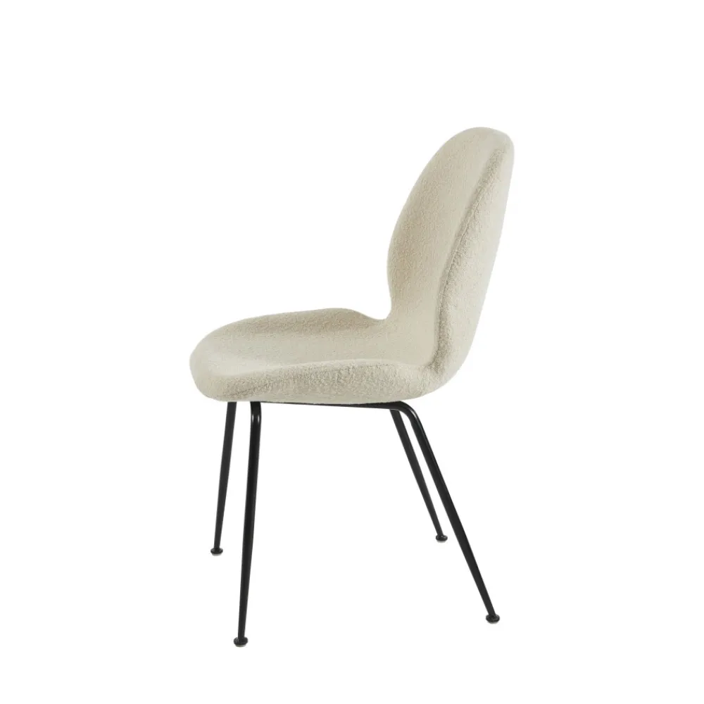 No name RAY Lot de 2 chaises en tissu bouclette et métal