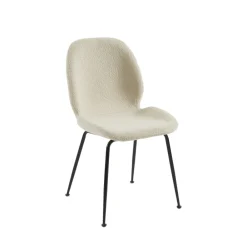 No name RAY Lot de 2 chaises en tissu bouclette et métal