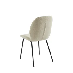 No name RAY Lot de 2 chaises en tissu bouclette et métal