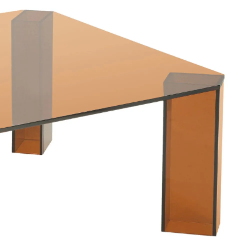 Drawer REMO Table basse carrée en verre 80x80cm