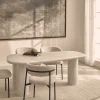 Drawer RHODES Table à manger 6 personnes en effet travertin