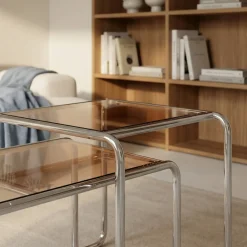 Drawer RIKA Table d'appoint en verre pieds chrome