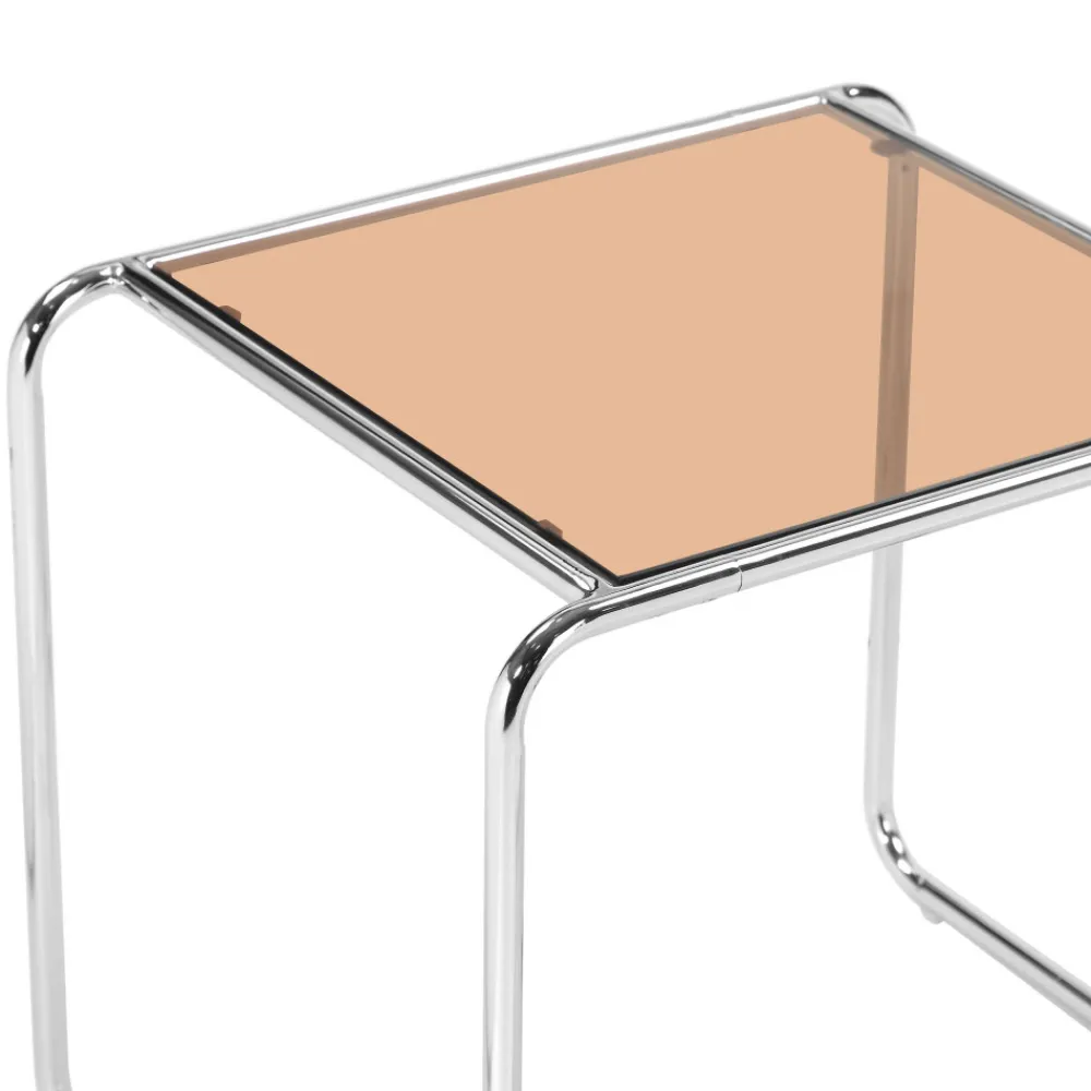 Drawer RIKA Table d'appoint en verre pieds chrome