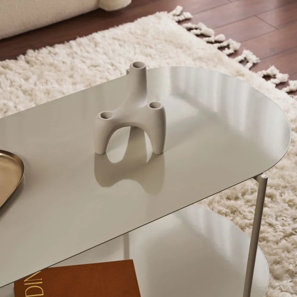 Drawer RILO Table basse ovale en métal 100x51cm