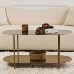 Drawer RILO Table basse ovale en métal 100x51cm