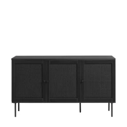 No name RINTO Buffet 3 portes en bois et métal L140cm