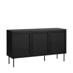 No name RINTO Buffet 3 portes en bois et métal L140cm