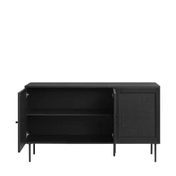 No name RINTO Buffet 3 portes en bois et métal L140cm