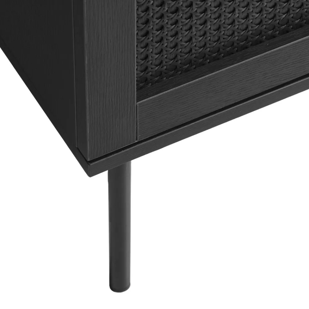 No name RINTO Buffet 3 portes en bois et métal L140cm