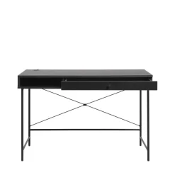 No name RINTO Bureau 1 tiroir 1 niche en bois et métal L120cm