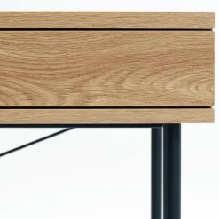 No name RINTO Bureau 1 tiroir 1 niche en bois et métal L120cm