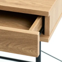 No name RINTO Bureau 1 tiroir 1 niche en bois et métal L120cm