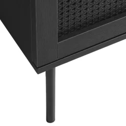 No name RINTO Commode 3 tiroirs en bois et métal L80cm
