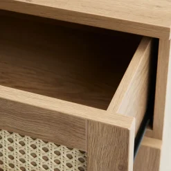No name RINTO Commode 3 tiroirs en bois et métal L80cm