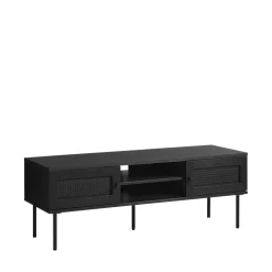 No name RINTO Meuble TV 2 portes 2 niches en bois et métal L120cm