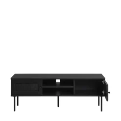No name RINTO Meuble TV 2 portes 2 niches en bois et métal L120cm
