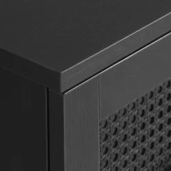 No name RINTO Meuble TV 2 portes 2 niches en bois et métal L120cm